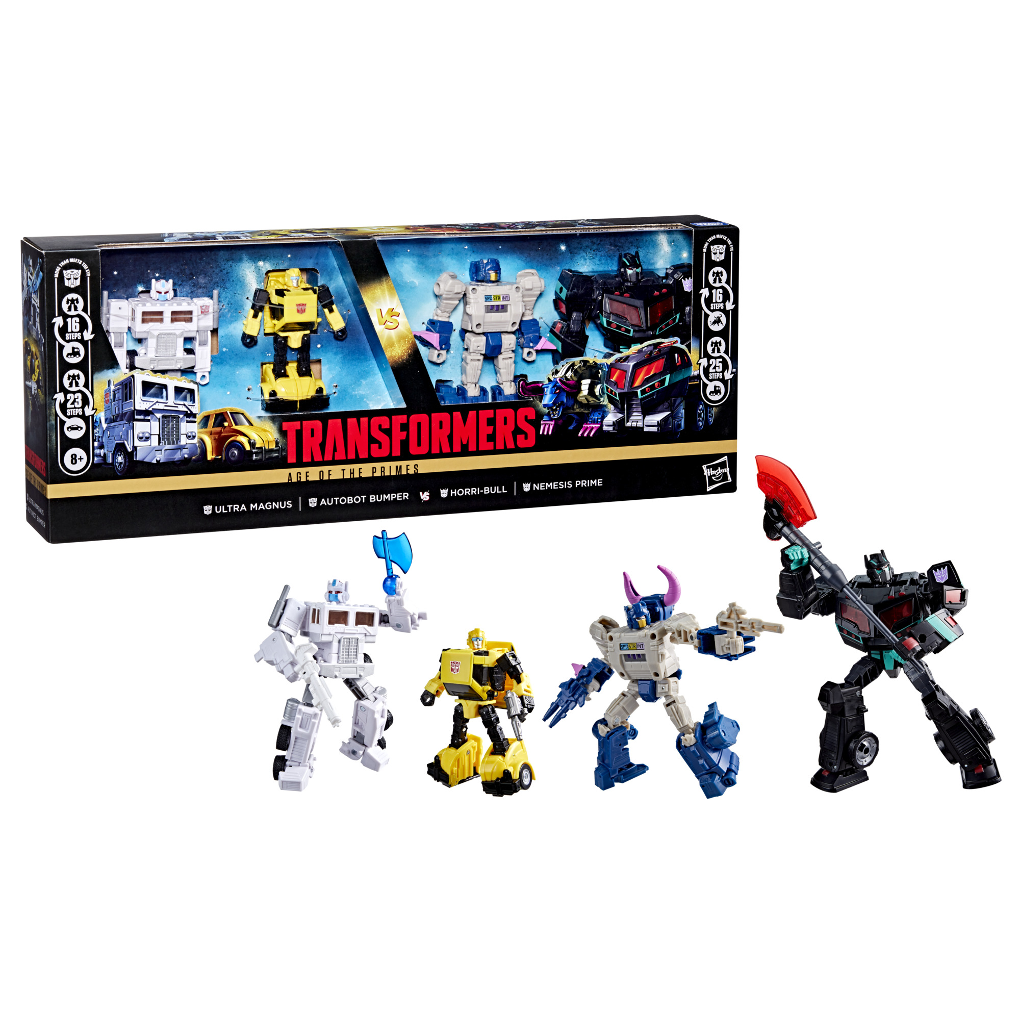 Transformers - Age of the Primes - Autobot vs Decepticon 4pack (Ultra Magnus, Autobot Bumper, Horri-Bull, Nemesis Prime)