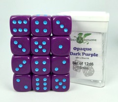 Role 4 Initiative - Opaque Dark Purple/Light Blue 18mm 12D6 Pips Dice