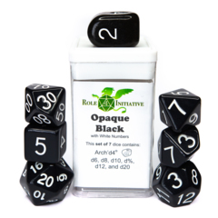 Role 4 Initiative - Opaque Black / White Numbers 7pc