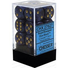 Chessex - Royal Blue/Gold 12D6 Dice Set - CHX27627
