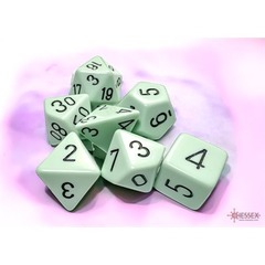 Chessex - Opaque Pastel Green/Black 7pc - CHX25465