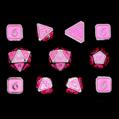 Mythica RPG Set - Platinum Pink Sapphire 11pc Set (Die Hard Dice)