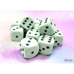 Chessex - Opaque Pastel Green/Black 12D6 - CHX25665