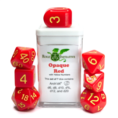Role 4 Initiative - Opaque Red / Yellow Numbers 7pc