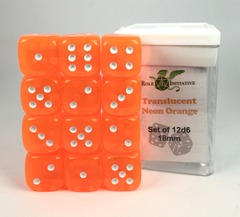 Role 4 Initiative - Translucent Neon Orange 18mm 12D6 Pips Dice