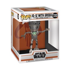 Pop! Star Wars - The Mandalorian - IG-12 with Grogu Deluxe Vinyl Fig