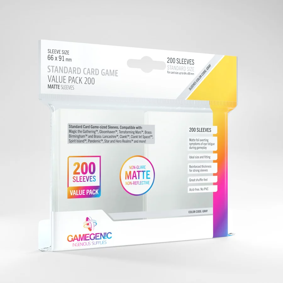 Gamegenic - Sleeves - Matte Standard Card Value Pack 200 ct