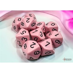 Chessex - Opaque Pastel Pink/Black 10D10 - CHX25264