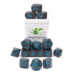 Role 4 Initiative - Opaque Dark Gray/Light Blue Numbers Arch'D4 15pc
