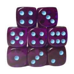 Role 4 Initiative - Translucent Purple/Blue 18mm 12D6 Pips Dice