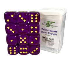 Role 4 Initiative - Translucent Purple/Yellow 18mm 12D6 Pips Dice