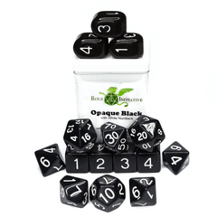 Role 4 Initiative - Opaque Black/White Numbers Arch'D4 15pc