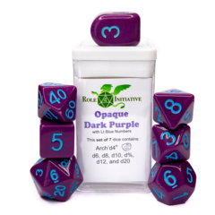 Role 4 Initiative - Opaque Dark Purple / Light Blue Numbers 7pc