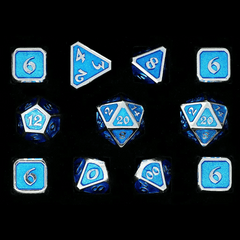 Mythica RPG Set - Platinum Aquamarine 11pc Set (Die Hard Dice)