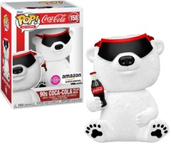 Pop! Coca-Cola - 90s Coca-Cola Polar Bear (#158) Flocked Amazon Exclusive (used, see description)