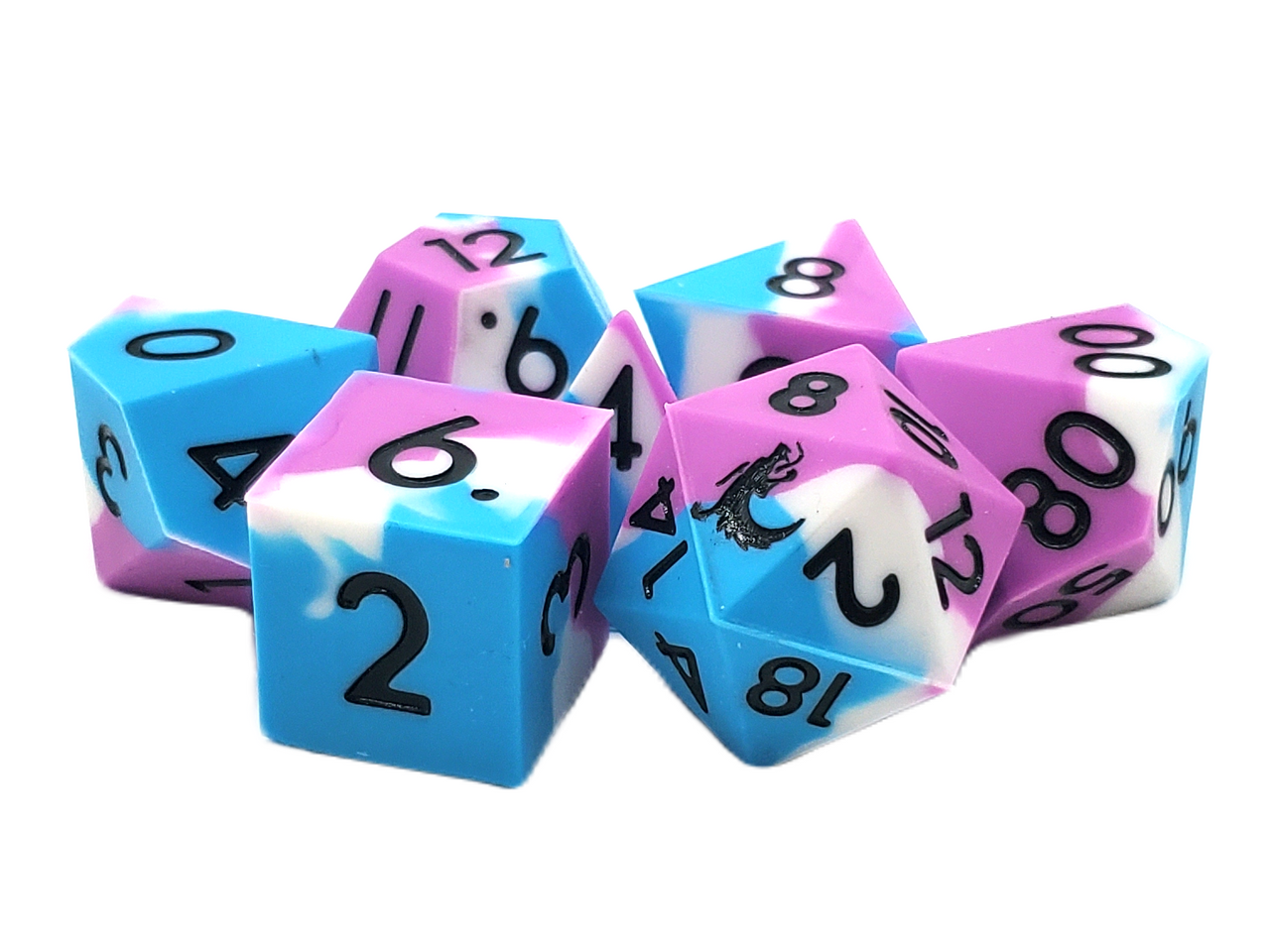Silicone 7-Piece Set - Blue, White & Lilac