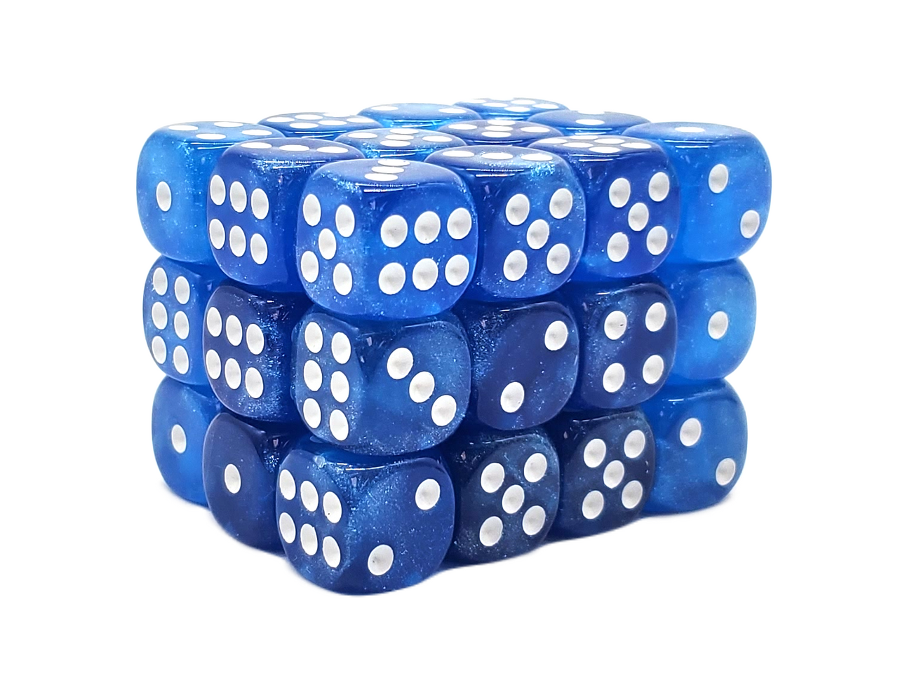 36ct 12mm D6 Dice Set: Galaxy - Blue Shimmer