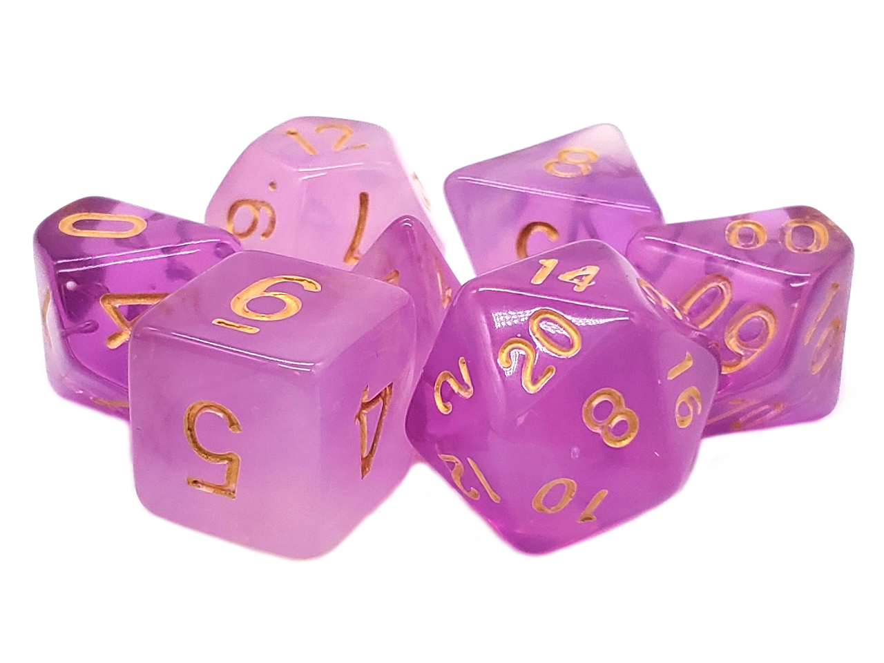 7 Piece RPG Dice Set: Nebula - Light Purple