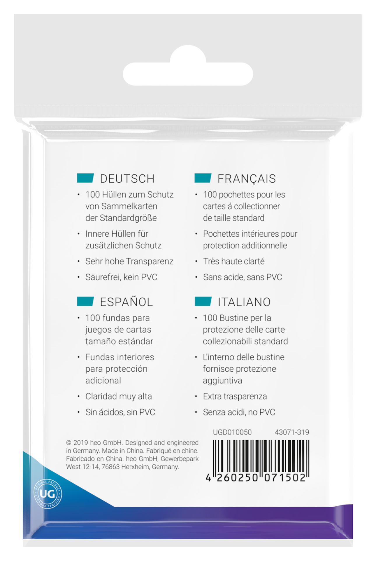 Ultimate Guard Inner Standard Sleeves - (100ct)