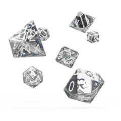 Translucent Clear/White Polyhedral 7-Die Set (Chessex 23071)