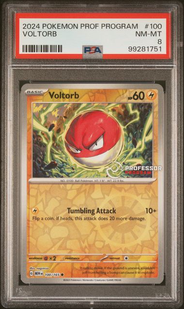 Voltorb 2024 Pokemon Professor Program Promo #100 PSA 8