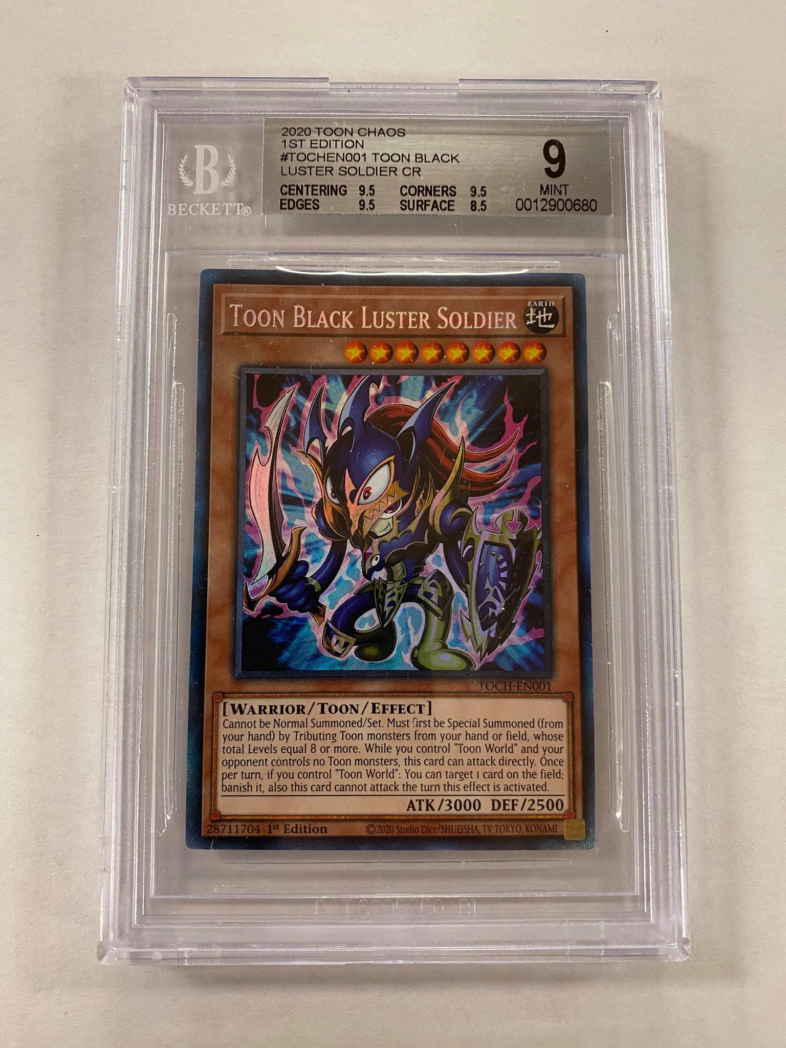 Toon Black Luster Soldier - TOCH-EN001 - Collector Rare - 1st Edition - BGS 9 Mint