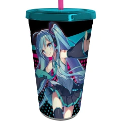 HATSUNE MIKU PLASTIC TUMBLER & STRAW SET