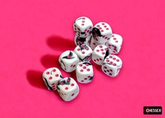 12 16mm White-Pink D6 Dice Set - CHX26669