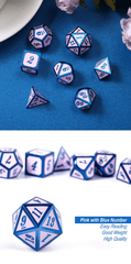 DAD541 - Metal & Enamel Dice Set - Pink & Blue