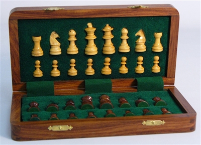 10 Folding Wood Magnetic Chess Set