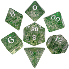 Mini Polyhedral Dice Set - Ethereal Green