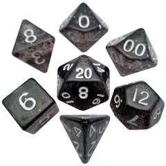 Mini Polyhedral Dice Set - Ethereal Black