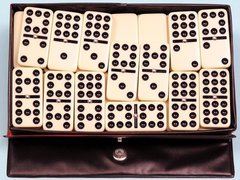 Dominoes Classic Double 9 Professional Set of 55 Black Case