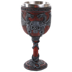 11558 - Double Dragons & Skull Goblet w/ Removable cup