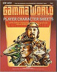 Gamma World RPG Player Character Sheets #7507