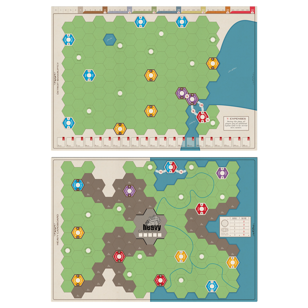 102317 Age Of Steam Deluxe: Detroit Bankruptcy & Heavy Cardboard Maps