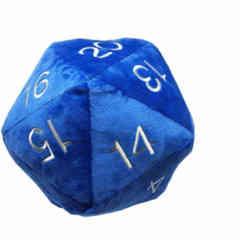 Jumbo D20 Novelty Dice Plush - Blue