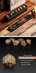 DAD822 - Gemstone Dice Set - (7pc) - Bamboo Leaf Agate (N)