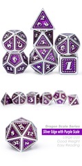 DAD564 - Metal & Enamel Dice Set (7pc) Amethyst