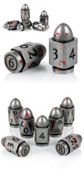 DAD695 - Metal & Enamel Dice Set - Bullet - Blood & Iron