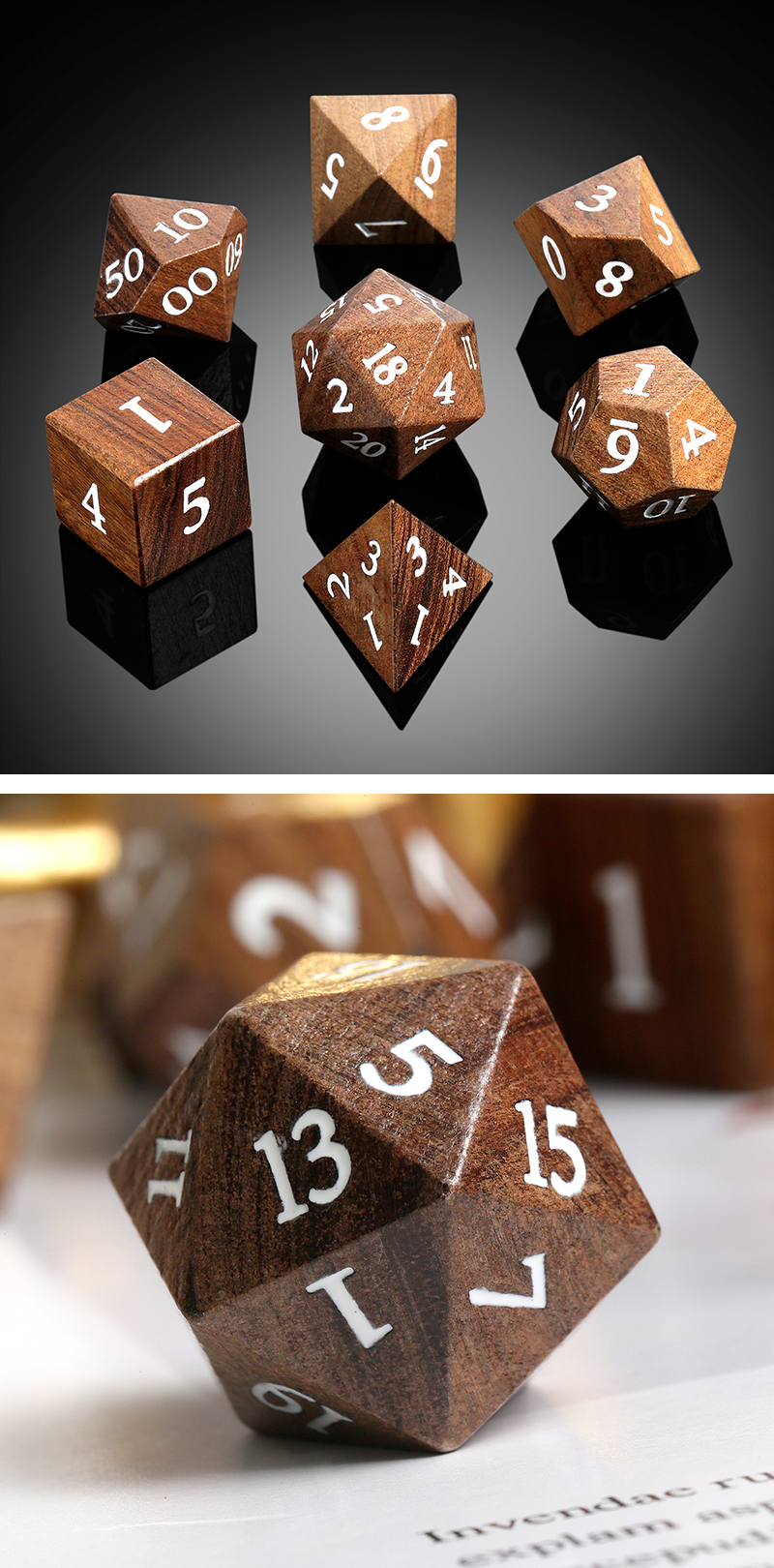 DAD839 - Wood Dice Set - Yellow Balau Wood