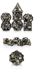 DAD689 - Hollow Dice Set - Dragon Cage - Black & Gold