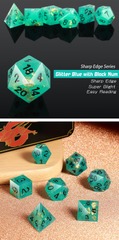 DAD624 - Sharp Edge Dice Set - Lagoon