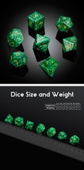 DAD807 - Gemstone Dice Set (7pc) Malachite