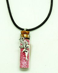 Fairy Glitter Bottle Necklace Pink