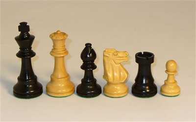 37BF - 3.75 French Black & Natural Boxwood Chess Pieces