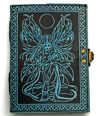 3357 Black/Blue Fairy Leather Journal