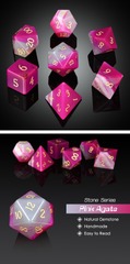 DAD826 - Gemstone Dice Set - (7pc) - Pink Agate (N)