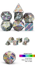 DAD667 - Metal & Enamel Dice Set - Metallic Rainbow