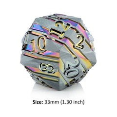 DAD364 - Large Metal D20 - Metallic Rainbow